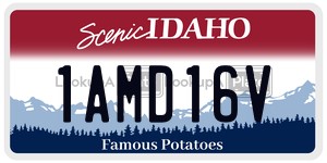 1AMD16V  license plate in ID