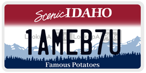 1AMEB7U  license plate in ID