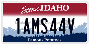 1AMS44V  license plate in ID