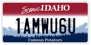 1AMWU6U  license plate in ID