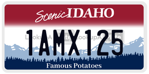 1AMX125  license plate in ID