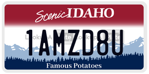 1AMZD8U  license plate in ID