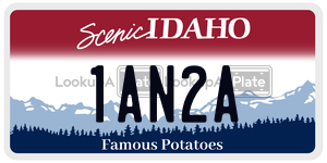 1AN2A  license plate in ID
