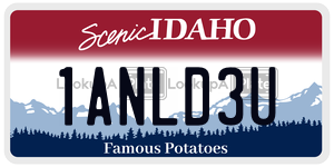 1ANLD3U  license plate in ID