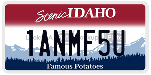 1ANMF5U  license plate in ID