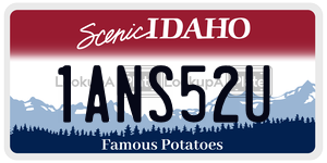 1ANS52U  license plate in ID