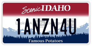 1ANZN4U license plate in Idaho