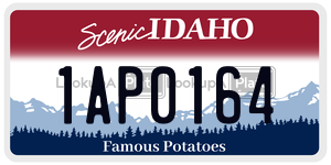 1AP0164  license plate in ID