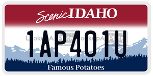 1AP401U  license plate in ID