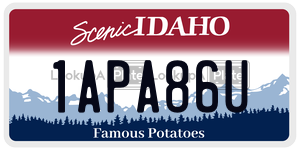 1APA86U  license plate in ID