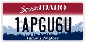 1APGU6U  license plate in ID
