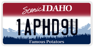 1APHD9U  license plate in ID