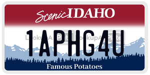 1APHG4U  license plate in ID