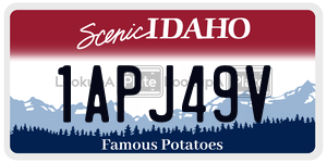 1APJ49V  license plate in ID