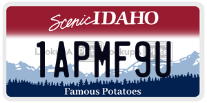 1APMF9U  license plate in ID