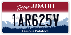 1AR625V  license plate in ID