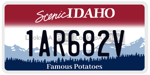 1AR682V  license plate in ID