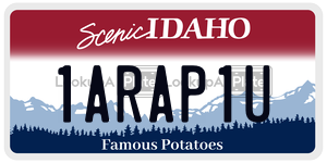 1ARAP1U  license plate in ID