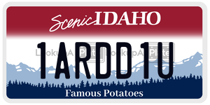 1ARDD1U  license plate in ID