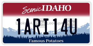 1ARI14U  license plate in ID