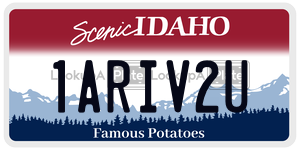 1ARIV2U  license plate in ID