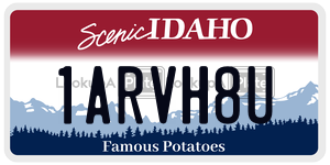 1ARVH8U  license plate in ID