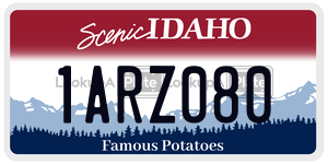 1ARZ080  license plate in ID