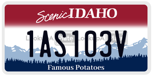 1AS103V  license plate in ID
