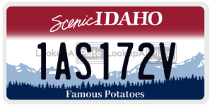 1AS172V  license plate in ID