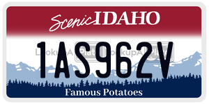 1AS962V  license plate in ID