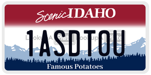 1ASDT0U  license plate in ID