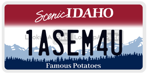 1ASEM4U  license plate in ID