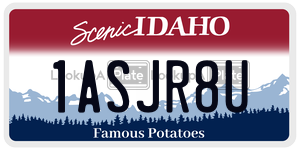 1ASJR8U  license plate in ID