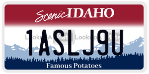 1ASLJ9U  license plate in ID