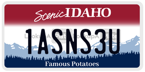 1ASNS3U  license plate in ID