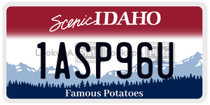 1ASP96U  license plate in ID