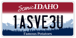 1ASVE3U  license plate in ID