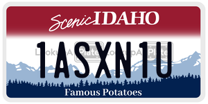 1ASXN1U  license plate in ID