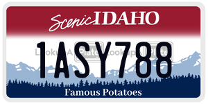 1ASY788  license plate in ID