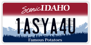 1ASYA4U  license plate in ID