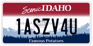1ASZV4U  license plate in ID