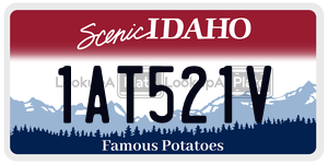 1AT521V license plate in Idaho