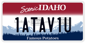 1ATAV1U  license plate in ID