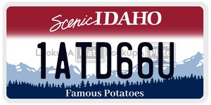 1ATD66U  license plate in ID
