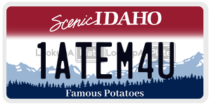 1ATEM4U  license plate in ID