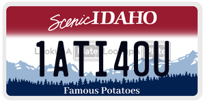 1ATI40U  license plate in ID