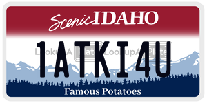 1ATKI4U  license plate in ID
