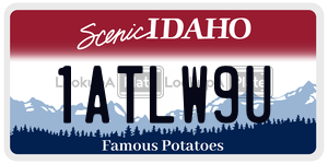 1ATLW9U  license plate in ID