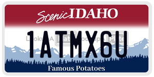 1ATMX6U  license plate in ID