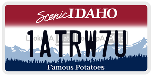 1ATRW7U  license plate in ID